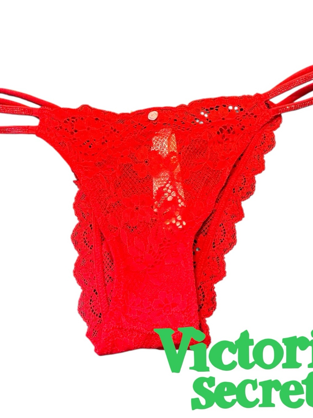 Victoria's Secret Red Lace Strappy Brazilian